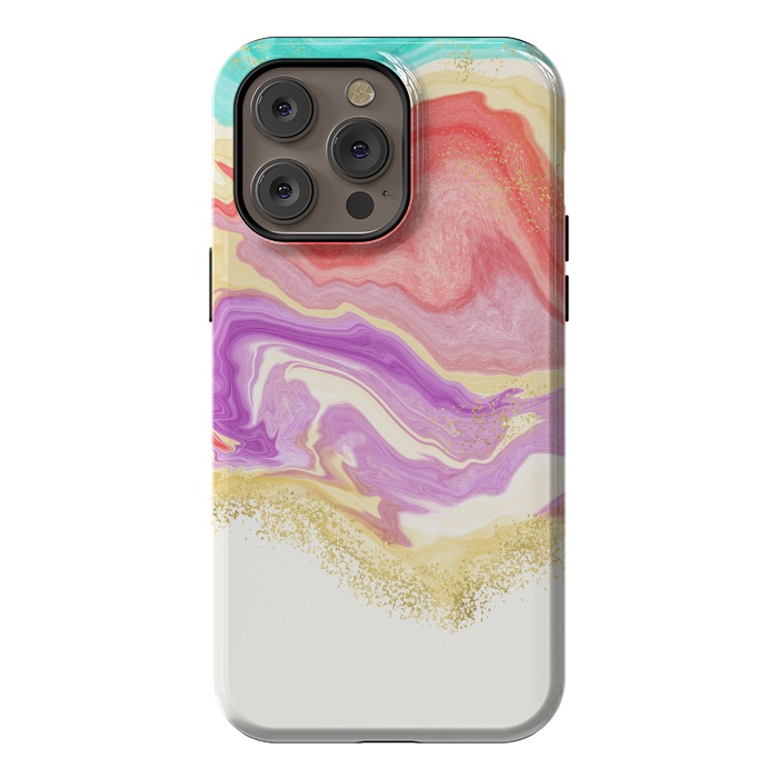 iPhone 14 Pro max StrongFit Colorful Marble by Noonday Design