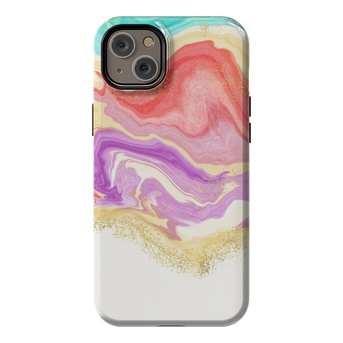 iPhone 14 Plus StrongFit Colorful Marble by Noonday Design