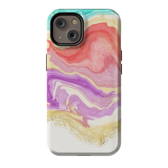 iPhone 14 StrongFit Colorful Marble by Noonday Design
