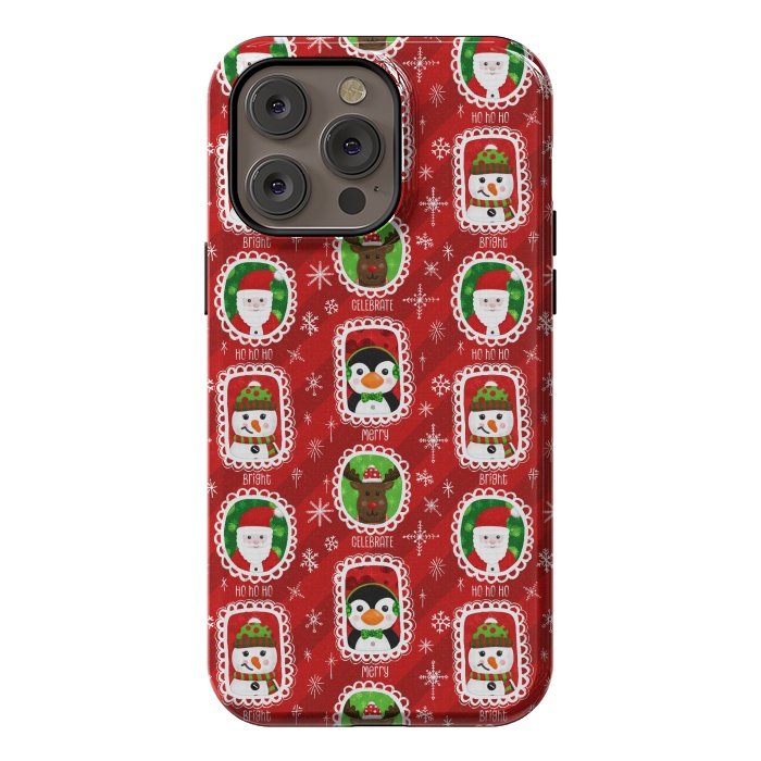 iPhone 14 Pro max StrongFit Santa and Friends by Noonday Design