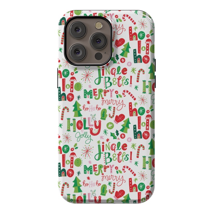 iPhone 14 Pro max StrongFit Festive Christmas Lettering by Noonday Design