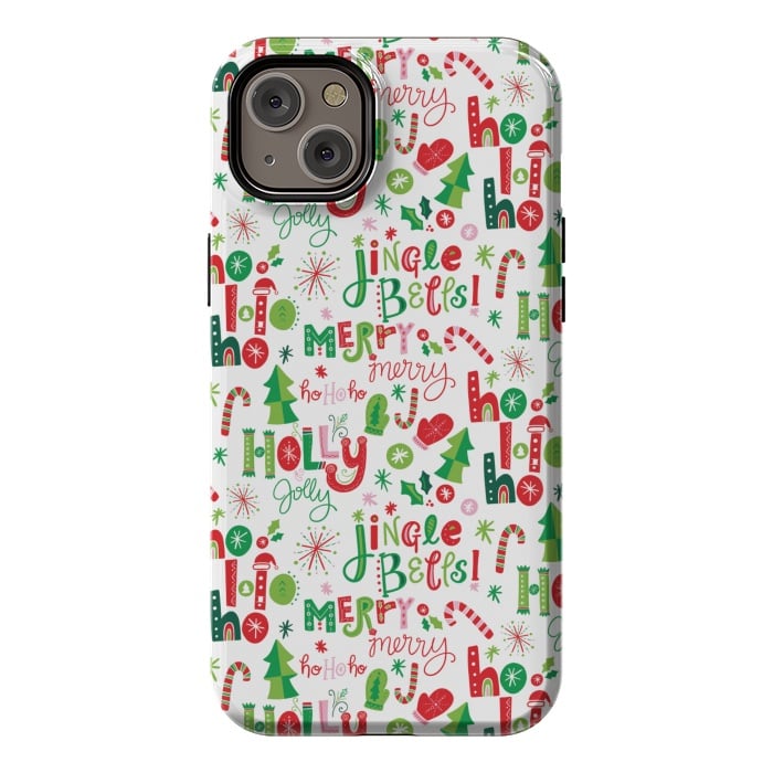 iPhone 14 Plus StrongFit Festive Christmas Lettering by Noonday Design