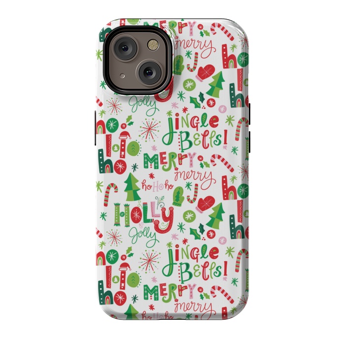 iPhone 14 StrongFit Festive Christmas Lettering by Noonday Design