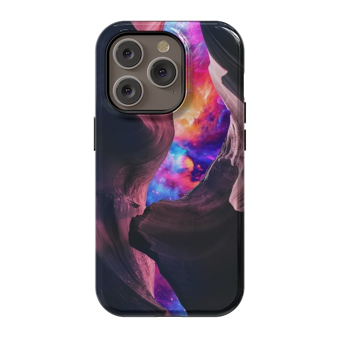 iPhone 14 Pro StrongFit Grand Canyon with Colorful Space Collage by Art Design Works