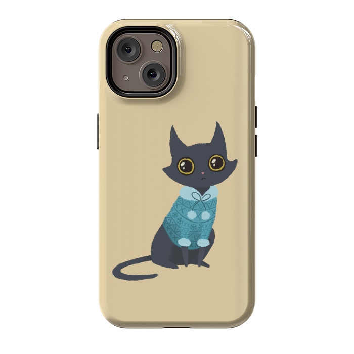 iPhone 14 StrongFit Cozy cat by Laura Nagel
