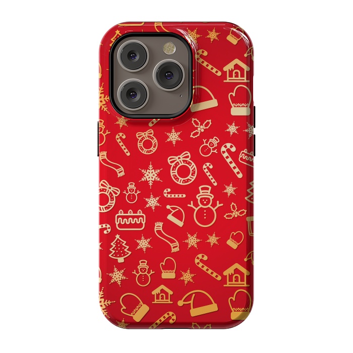 iPhone 14 Pro StrongFit Christmas Pattern by Art Design Works