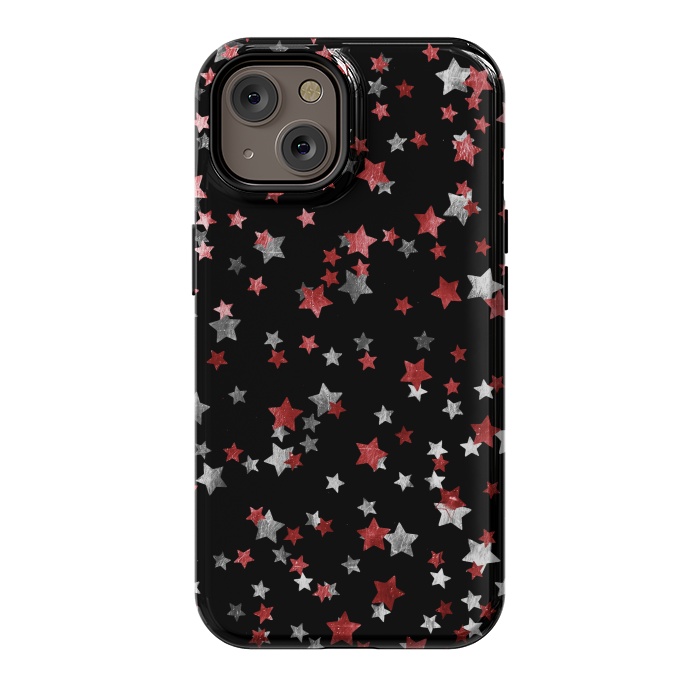 iPhone 14 StrongFit Rust copper and silver party stars by Oana 