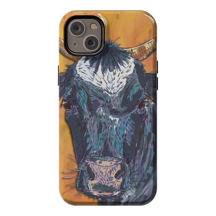 iPhone 14 Plus StrongFit Cow in Yellow by Lotti Brown