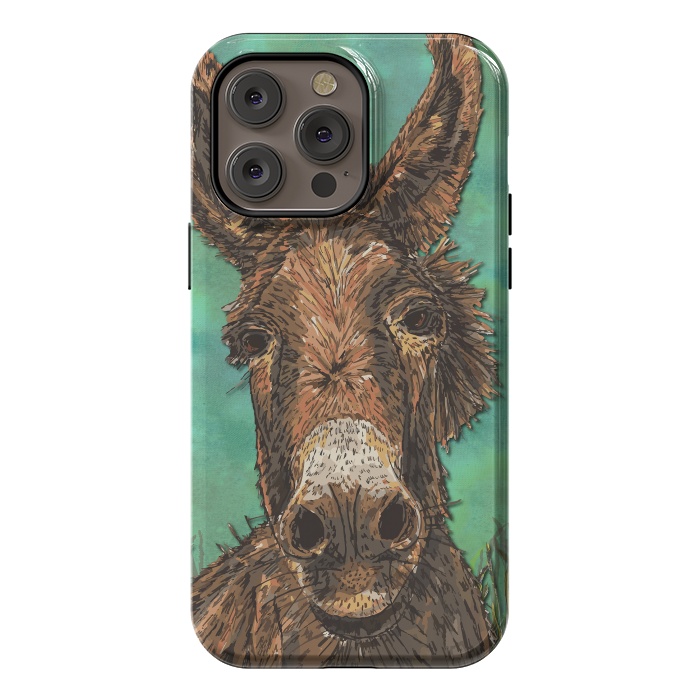 iPhone 14 Pro max StrongFit Little Brown Donkey by Lotti Brown