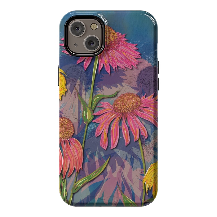 iPhone 14 Plus StrongFit Pink Coneflowers by Lotti Brown