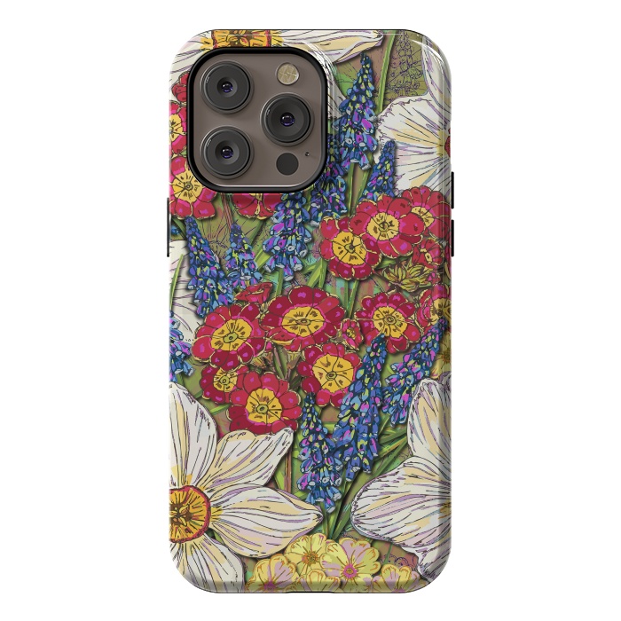 iPhone 14 Pro max StrongFit Spring Flowers by Lotti Brown