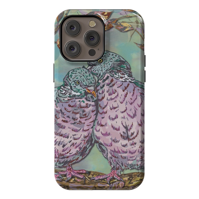 iPhone 14 Pro max StrongFit Loving Ring Doves by Lotti Brown