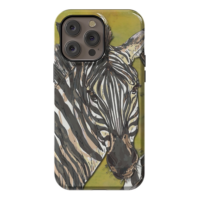 iPhone 14 Pro max StrongFit Zebra by Lotti Brown