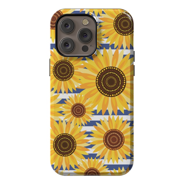 iPhone 14 Pro max StrongFit Sunflowers by Laura Grant