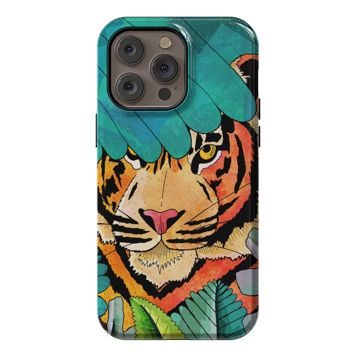 iPhone 14 Pro max StrongFit Jungle tiger hunter by Steve Wade (Swade)