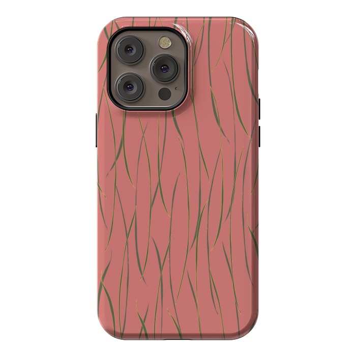 iPhone 14 Pro max StrongFit Coral Stripe by Lotti Brown