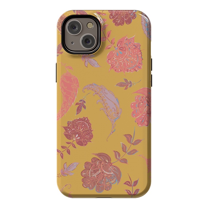 iPhone 14 Plus StrongFit Paradise Pattern - Yellow by Lotti Brown