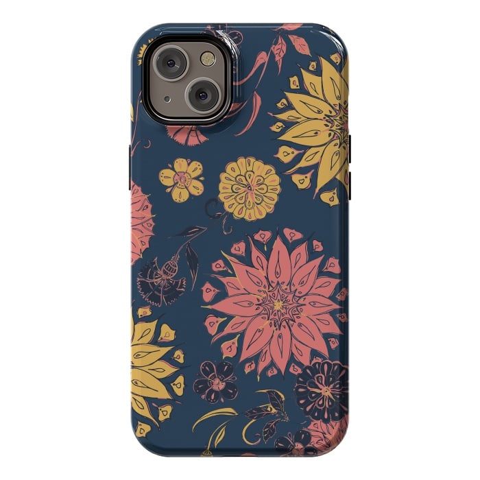 iPhone 14 Plus StrongFit Multi-Florals - Blue, Pink & Yellow by Lotti Brown