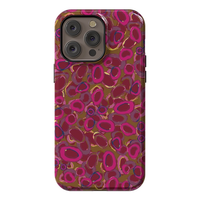 iPhone 14 Pro max StrongFit Bold Circles - Red & Pink by Lotti Brown