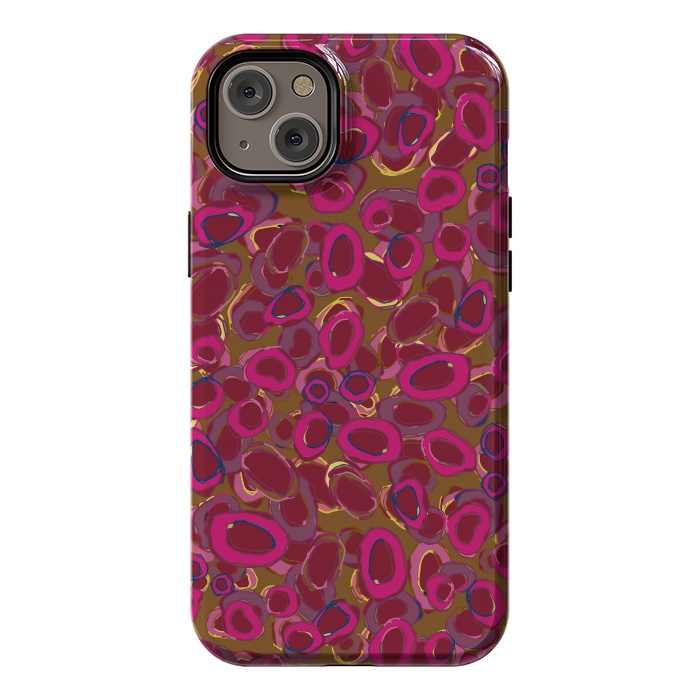 iPhone 14 Plus StrongFit Bold Circles - Red & Pink by Lotti Brown