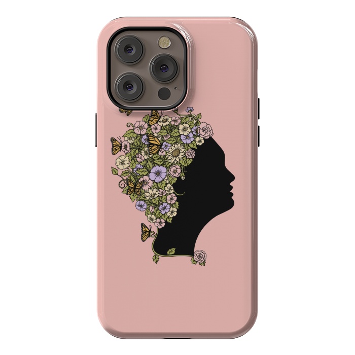 iPhone 14 Pro max StrongFit Floral Lady Pink by Coffee Man