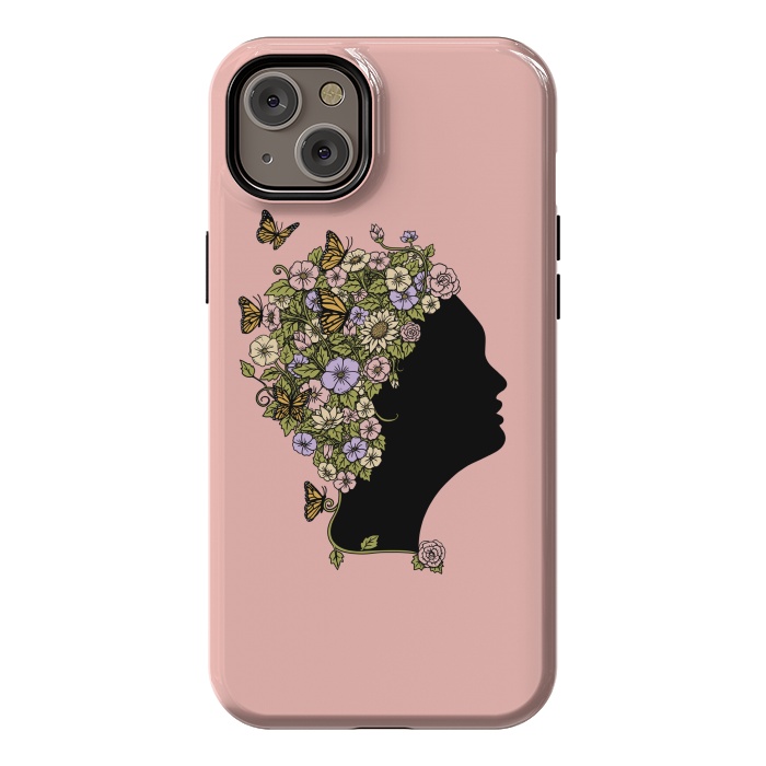 iPhone 14 Plus StrongFit Floral Lady Pink by Coffee Man