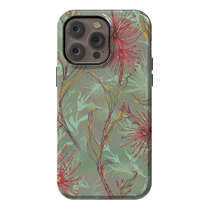 iPhone 14 Pro max StrongFit Red Gum Flower by Lotti Brown