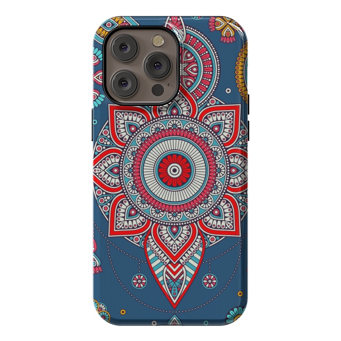 iPhone 14 Pro max StrongFit Blue Mandala Of The Indians  by ArtsCase
