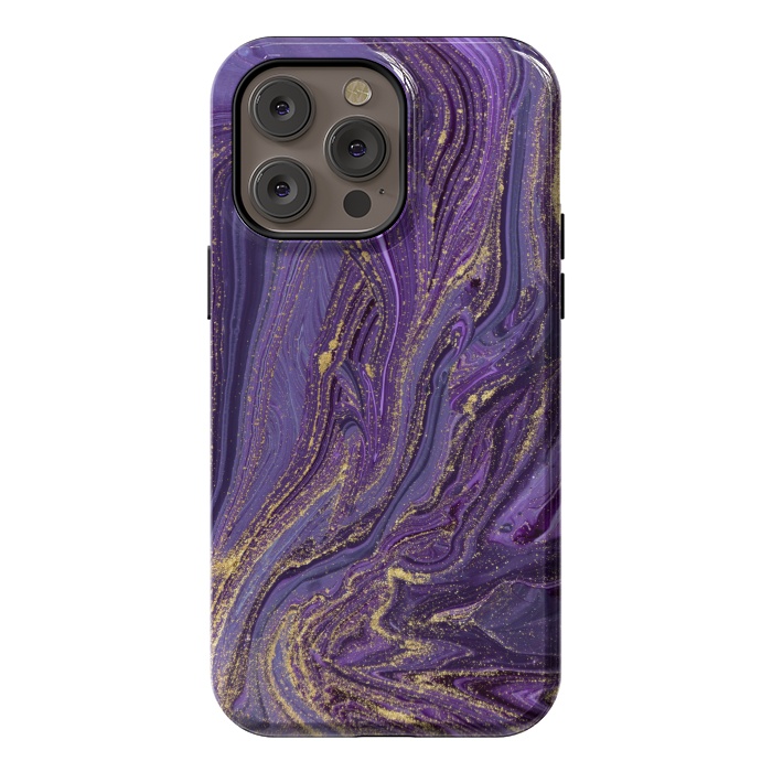iPhone 14 Pro max StrongFit Purple and Gold Marble by ArtsCase