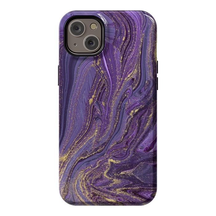 iPhone 14 Plus StrongFit Purple and Gold Marble by ArtsCase