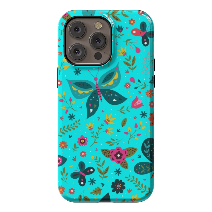 iPhone 14 Pro max StrongFit Butterflies Dancing In Aquamarine by ArtsCase