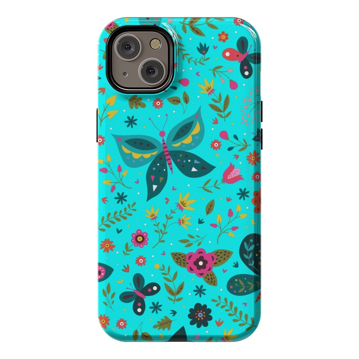 iPhone 14 Plus StrongFit Butterflies Dancing In Aquamarine by ArtsCase
