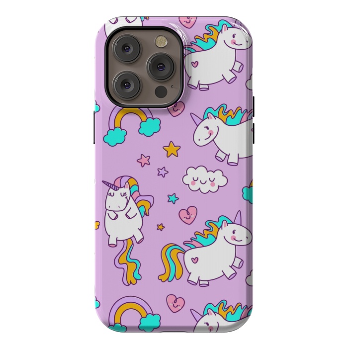 iPhone 14 Pro max StrongFit Unicorns Pink Patterns by ArtsCase