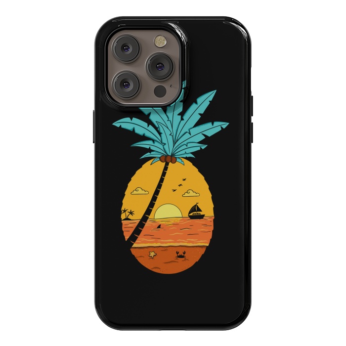 iPhone 14 Pro max StrongFit Pineapple Nature Black by Coffee Man