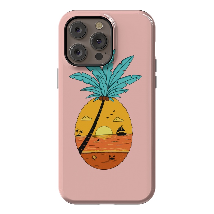 iPhone 14 Pro max StrongFit Pineapple Nature pink by Coffee Man