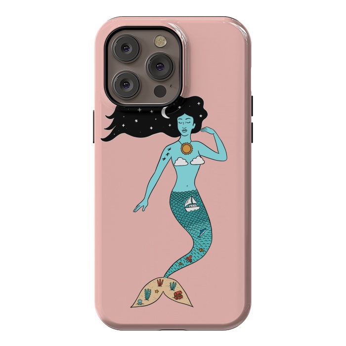 iPhone 14 Pro max StrongFit Mermaid Nature Pink by Coffee Man