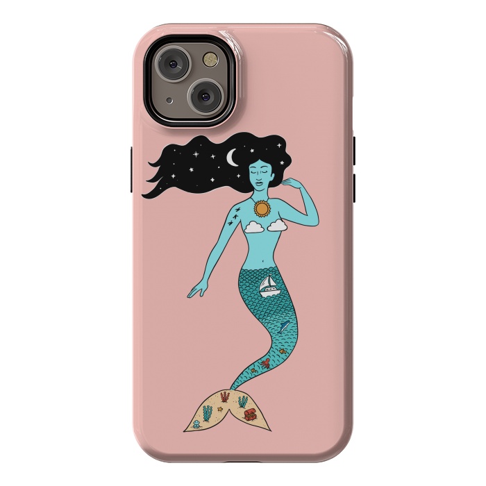 iPhone 14 Plus StrongFit Mermaid Nature Pink by Coffee Man