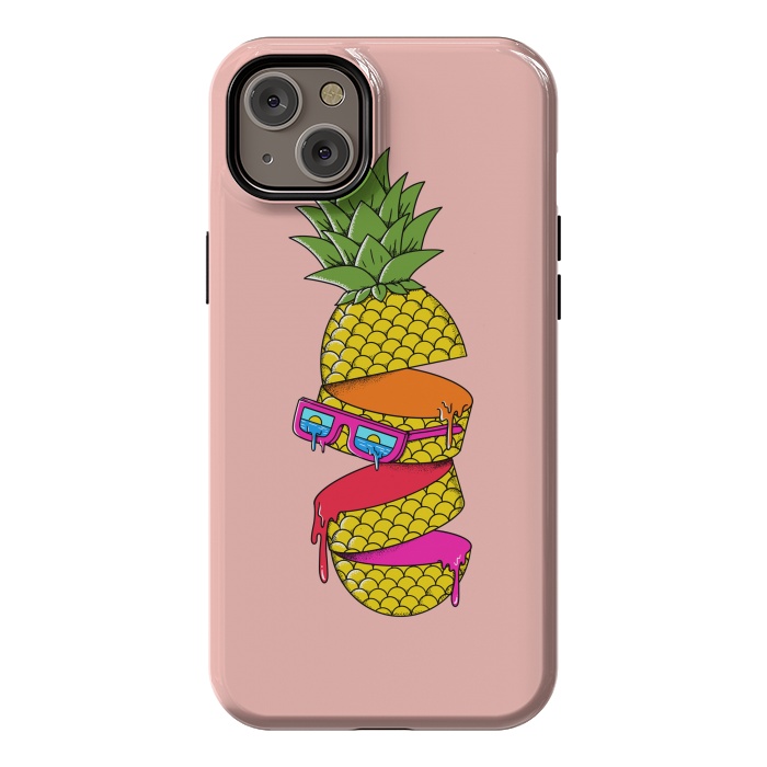 iPhone 14 Plus StrongFit Pineapple Colors Pink by Coffee Man