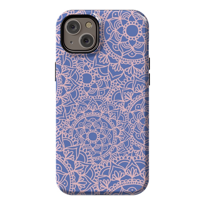 iPhone 14 Plus StrongFit Pink and Mauve Mandala Pattern by Julie Erin Designs