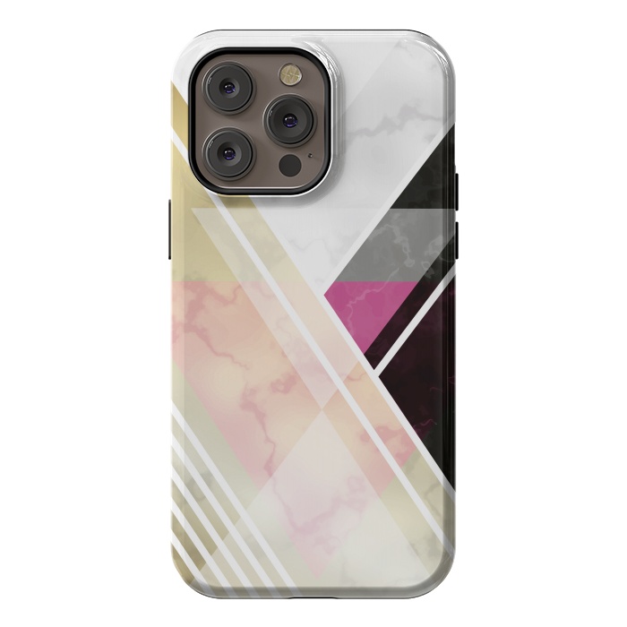 iPhone 14 Pro max StrongFit Superposition Of Lines In Marble by ArtsCase