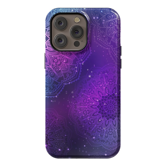 iPhone 14 Pro max StrongFit Modern Purple Mandala Pattern    by ArtsCase