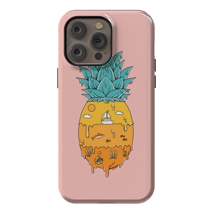 iPhone 14 Pro max StrongFit Pineapple Landscape pink by Coffee Man