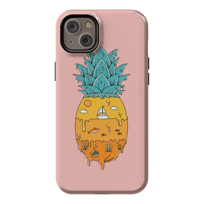 iPhone 14 Plus StrongFit Pineapple Landscape pink by Coffee Man