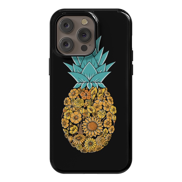 iPhone 14 Pro max StrongFit Pineapple Floral by Coffee Man