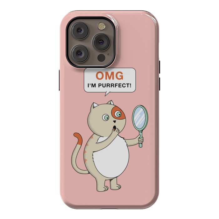 iPhone 14 Pro max StrongFit Cat Perfect Pink by Coffee Man
