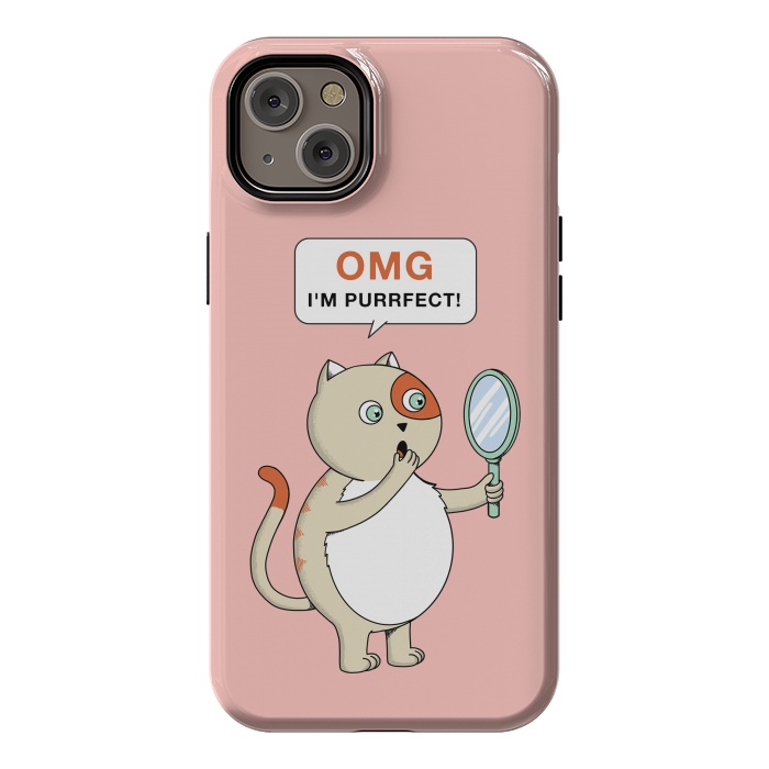 iPhone 14 Plus StrongFit Cat Perfect Pink by Coffee Man
