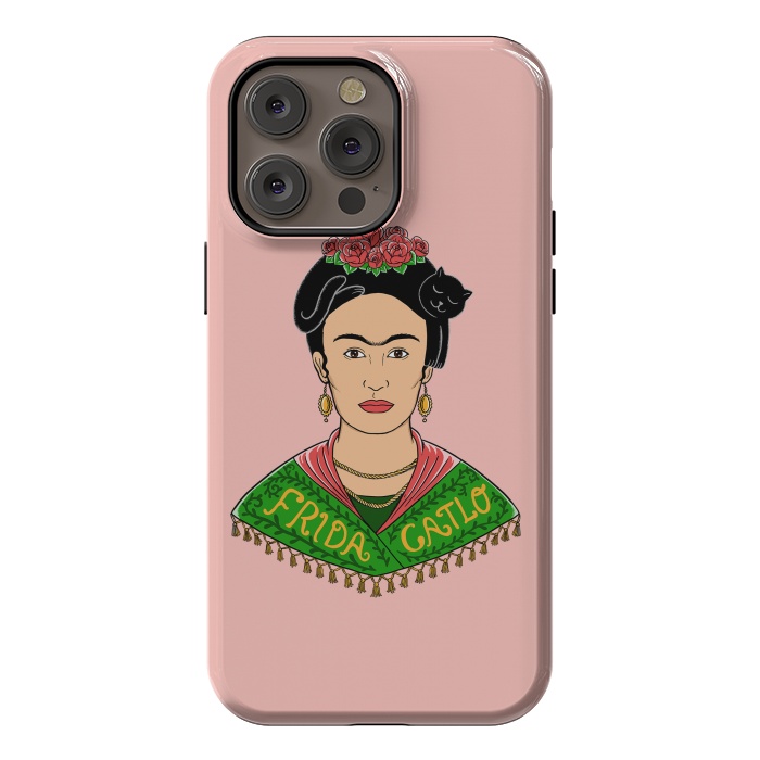 iPhone 14 Pro max StrongFit Frida Catlo Pink by Coffee Man