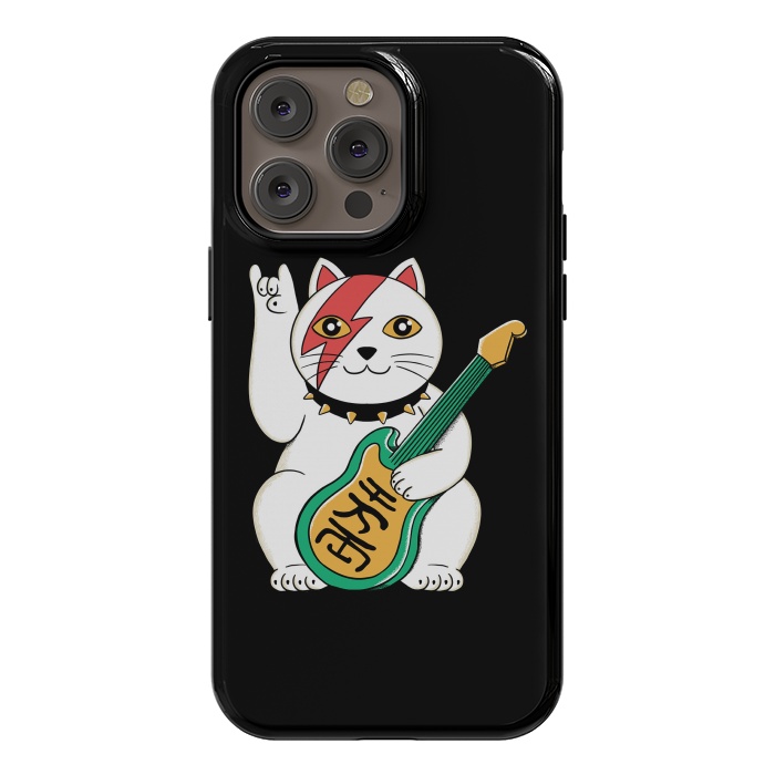 iPhone 14 Pro max StrongFit Lucky Cat Black by Coffee Man