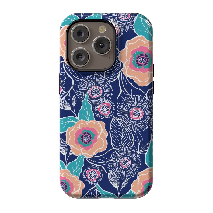 iPhone 14 Pro StrongFit Floral Poppy by Rose Halsey