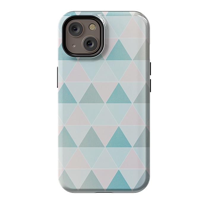 iPhone 14 StrongFit Pink blue Triangles  by Jms